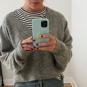 3.1 Philip lim cropped v neck sweater. Wool blend. Size m.